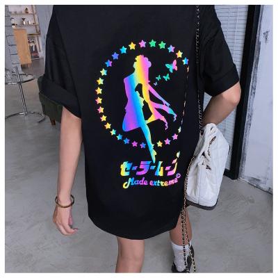 China Anti-Wrinkle Glow In The Dark T-Shirt Fluorescence Reflective Men's Women's T-Shirt for sale