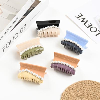 China Simple And Elegant Women's Decorative Hair Restraint Soft Acetic Acid Clip Hair Bead Clip for sale