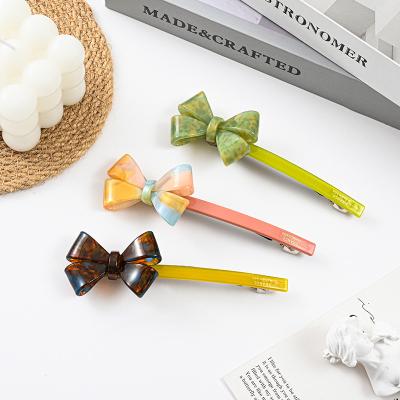 China Decorate Your Hair Clip Fashionable And Simple Women's Soft Acetate Bow Hair Clip for sale