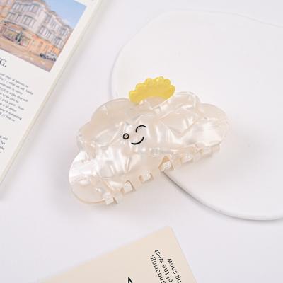 China 2023 Hot Sale Hair Accessories Hair Splicing Princess Head Clip Acetic Acid Cloud Shark Clip Temperament Top Clip for sale