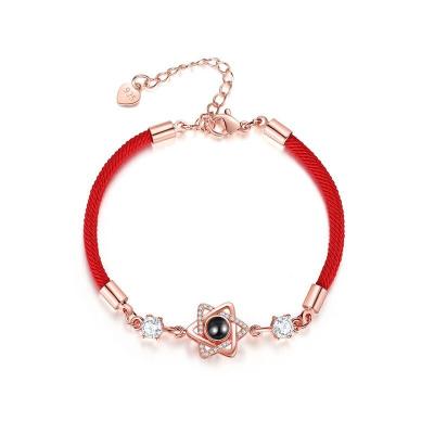 China FASHIONABLE 100 languages ​​bracelet Six-pointed star I love you couple black and red string bracelet for sale