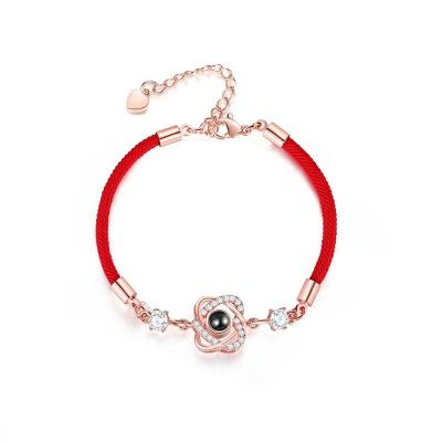 China FASHIONABLE 100 languages ​​heart-shaped couple I love you style net celebrity the same style Crystal Bracelet Fidget Bracelet for sale