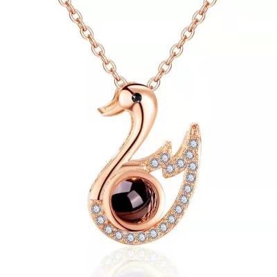 China 100 Llanguages ​​TRENDY Necklace Lover Gift Pendant Clavicle Chain I Love You With Silver Ornaments Female for sale