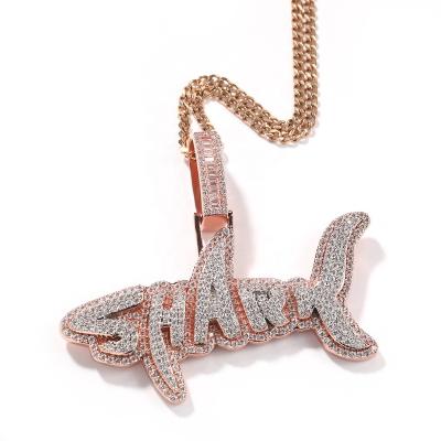 China 2022 Hip Hop Hip Hop Luxury Letter Chain Stainless Steel Necklace Brass Pendants for sale