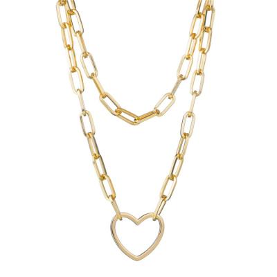 China 2021 FASHIONABLE New Arrival Elegant and Exquisite Heart Necklace Clavicle Stainless Steel Pendent Necklace for sale