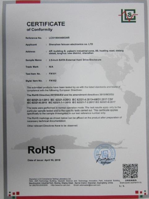 RoHS - Shenzhen Feixuan Electronic Technology Co., Ltd.