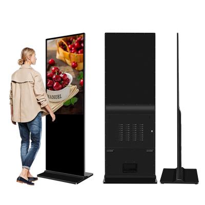 China 49 Inch Indoor Wide Broadcast Target Advertising Playing Equipment LCD Digital Signage Media Player Floor Standing Screen Kiosk for sale