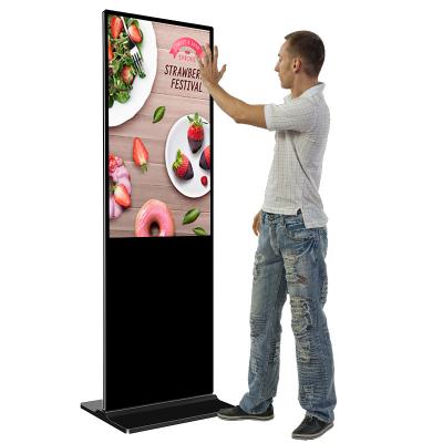 China 43 Inch Indoor Indoor Floor Standing LCD Touch Screen Advertising Show Interactive Totem Slim Digital Signage With Android for sale