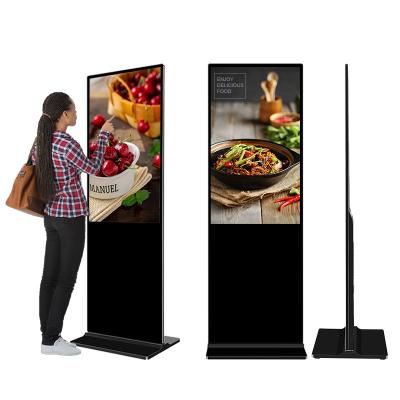 China Indoor 32/43/49/55/65 and More Height Indoor Floor Standing Touch Kiosk Totem Advertising Display Use In Restaurant Digital Signage for sale