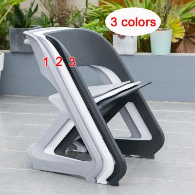 China Stackable Garden Sets Plastic Chair For Event Space Saving Durable Thicken Black Stackable Desk Dining Plastic Chairs for sale