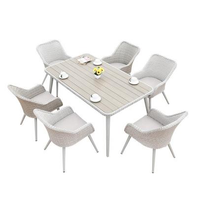 China Mojia Weather Resin Outdoor Weatherproof White Wicker Garden Small Outdoor Furniture Tables Chairs for sale