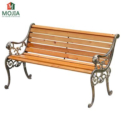 China Good Quality 3 Seater Modern Waterproof Plastic Wood Metal Frame Modern Street City Leisure Garden Composite Garden Bench Bench for sale