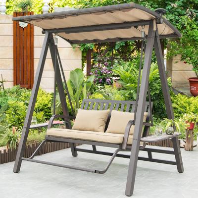 China Super Comfortable Patio Backyard Outdoor Swing Canopy With Cushions Cover 2 Or 3 Seaters Luxury Garden Swing Chairs for sale