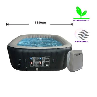 China Hot Selling 6 Person Inflatable Spa Hot Tub Half Square Inflatable Hot Tub Mesh PVC (Nylon) Factory New Design for sale