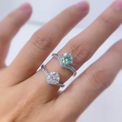 China Hiphop Iced Out Vermeil Moissanite Ring Bling Bling 925 Silver Diamond Engagement Wedding Rings Hip Hop Jewelry For Women Men Hitter for sale