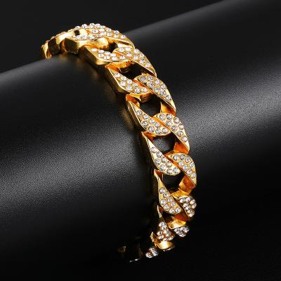 China New Arrival 13mm Hip Hop Miami Cuban Link Bracelets For Men Fashion Jewelry for sale