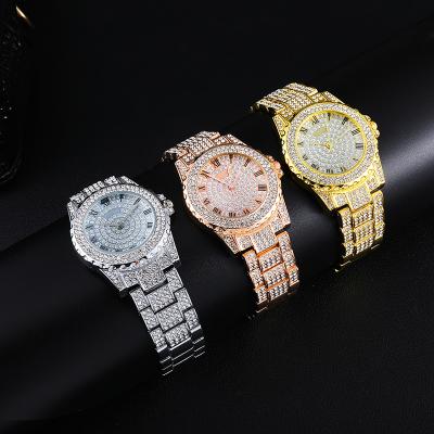 China 2019 Day/Date Release Bling Trendy Iced Out Micro Pave Cubic Zircon Watches For Men's Jewelry for sale