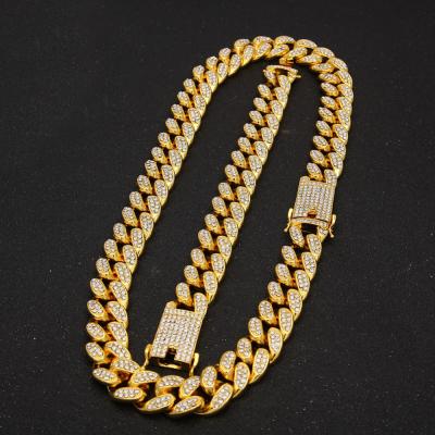 China New 13mm Hiphop Fork Cuban Link Choker Chain Necklace For Men Fashion Jewelry for sale