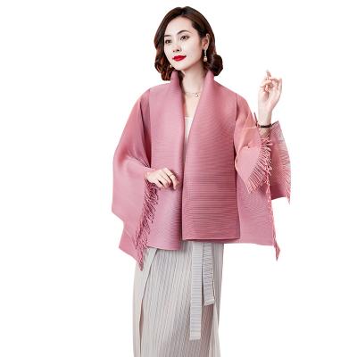 China Breathable spring and summer pleats fringed short cardigan coat wholesale outdoor women's jackets for sale