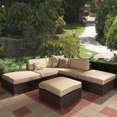 China 5 Pcs Patio Rattan Furniture Set Modern Wicker Sofas For Home for sale