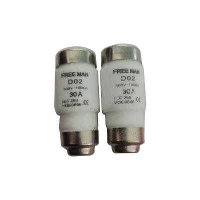 China NEZD D02 Rated Current 50A Fuse Rated Voltages 400 V AC/250 V DC NEZD Fuse Original Link D02 for sale