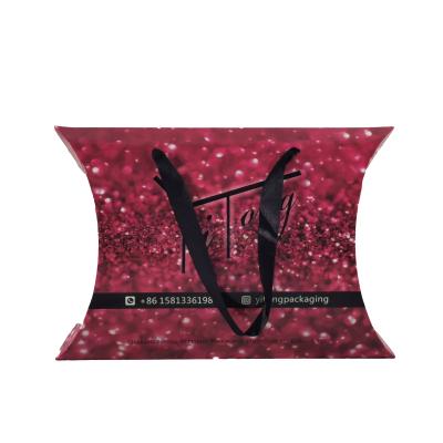 China Recyclable Wholesale Popular Customized Hair Drawstring Pillow Box Accept Custom Private Printing Logo for sale