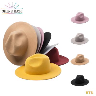 China Vintage 57CM Wide Brim 60CM Wide Brim 57CM Custom Fedora Hat Wholesale Wedding Stiff Hats You Can Put Your Logo On for sale