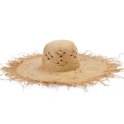 China 2021 Wholesale Handmade Beach Straw Hat Sliver Woman Straw Fashion Elegant Wide Panama Hat Character Sombrero for sale