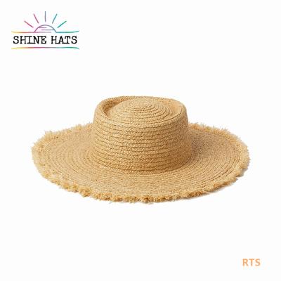 China Shinehats 2022 Fashionable Character Raffia Balancing Straw For Women Ladies Summer Displacement Sombreros Porkie Brim Tops Beach Wide Leg Hats for sale