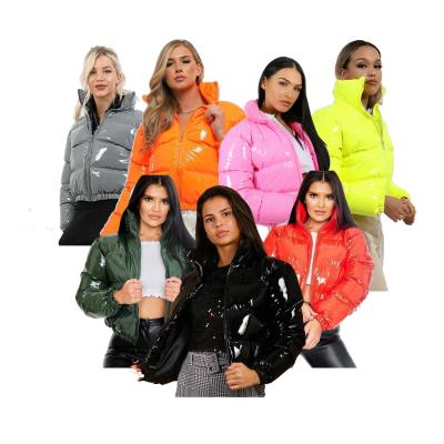 China 2021 New Winter Women Stripper Coat Breathable Waterproof Woman Shiny Bubble Blast Crop Long Down Coats For Ladies for sale