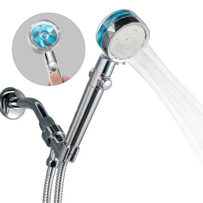 China New Style Spa Bathroom ABS Handheld 360 Degrees Rotating Detachable Chrome Booster Fan Shower Head for sale