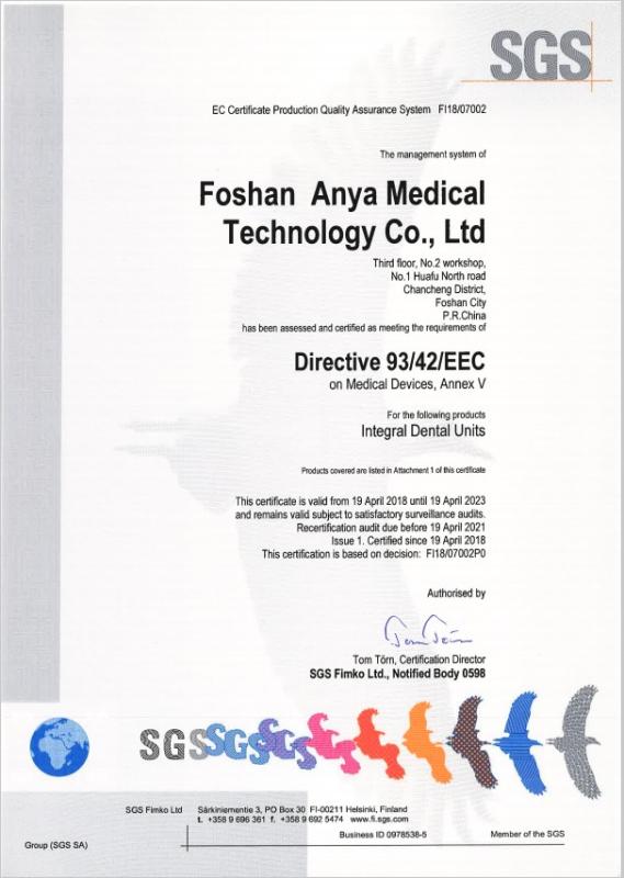 CE - Foshan Anya Medical Technology Co., Ltd.