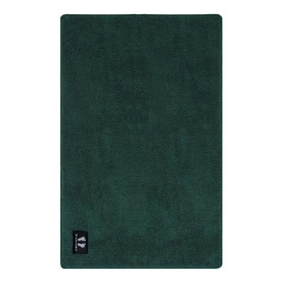 China Stain Resistant Soft And Furry Chenille Foot Pads Dark Green Bath Mat Modern Design Carpet For Home Decor for sale