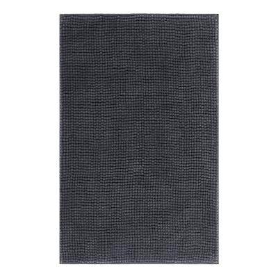 China Gray Bath Mat Washable, Plush Chenille Bathroom Mat, Non Slip and Water Absorbent Shower Cover for sale