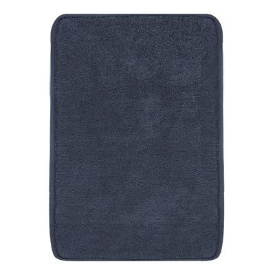 China Gray Solid Chenille Mat blue washable, plush bathroom mat, non slip and water absorbent shower cover for sale