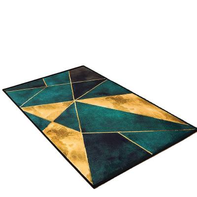 China Modern Design Dark Green Area Rugs Hallway Stain Resistant Rug Abstract Kitchen Rugs For Home Decor for sale