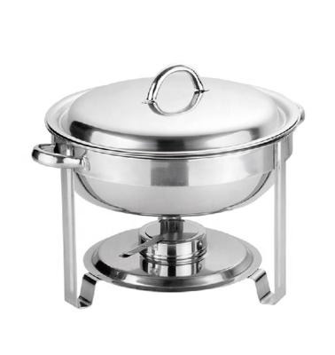 China Stainless Steel Kitchen Hotel Equipment Round Chafing Dish Buffet Catering Round Food Warmer for sale