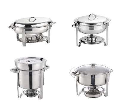 China 5 Quart Stainless Steel Buffet Catering Kitchen Equipment Full Round Food Warmer Set for sale