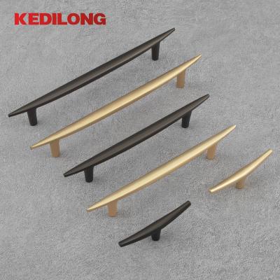 China Contemporary Furniture Hardware Modern Simple Pointed Strip Handle Cabinet Drawer Dresser Wardrobe Knob for sale