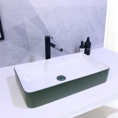 China Easy Clean Marble Color Corians Bathroom Basin Solid Outdoor Rectangular Sink for sale