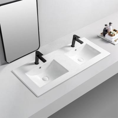 China Easy Clean Slim Clean Single Basin Basin Cabinet Bathroom Vanity Top Rectangle Edge Rectangle Worktop Vanity Sink For Hotel for sale