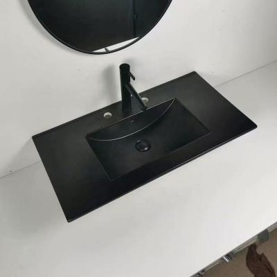 China Modern Design Bathroom Vanity Cabinet Basin Matt Black Color Cabinet Wash Easy Clean French Basin For Vanity Bathroom for sale