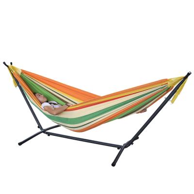 China Modern protable outdoor garden maker double folding hammock with stand for sale