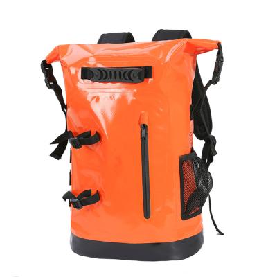 China 840D Tpu manufacture 25L customer logo printed outdoor waterproof backpack dry bag for camping and hiking for sale