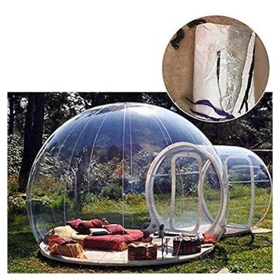 China Outdoor glamping tent stake 3M house room tube type hotel pop up clear PVC transparent inflatable air bubble dome tent for sale