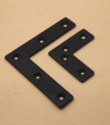 China Black Steel L Angle Brackets Flat Corner Braces 40mm X 40mm For Wood Furniture for sale