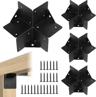 China Rust Resistant Black 4x4 Steel Brackets For Wall Mounted Pergola for sale