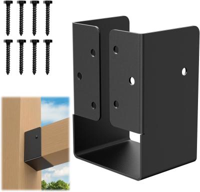 China Outdoor Concealed Flange Joist Bracket Q235B Steel Powder Coated For 4X6 Beam for sale