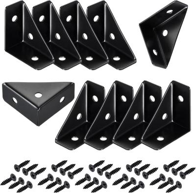 China Metal Corner Brace Angle Brackets 10Pcs 38mm X 38mm Triangle Shelf Bracket For Wood for sale