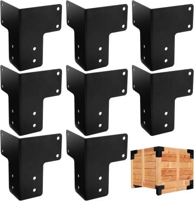 China Corner Mount Metal Workbench Brackets 8Pcs Black Powder Coated For Deck Edge for sale